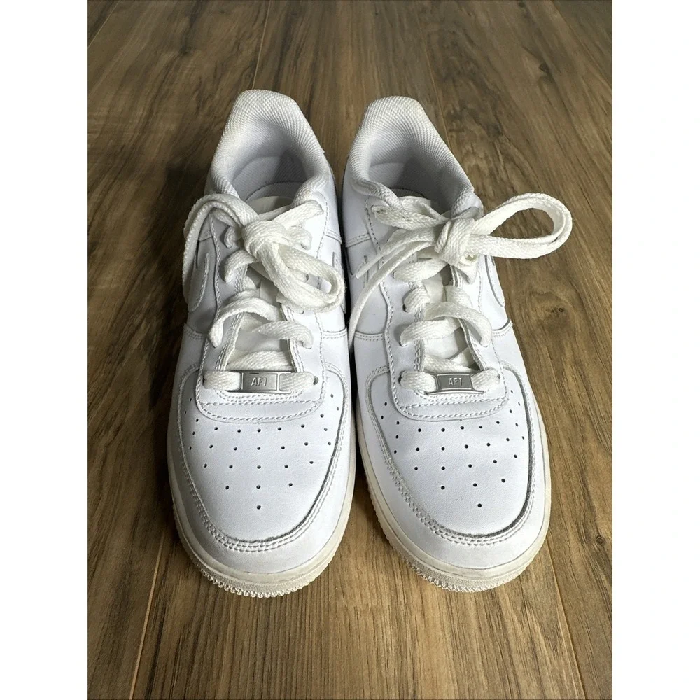 Nike Air Force 1 Low White Athletic Shoes Sneakers (GS) 314192 117 Boys Size 7Y